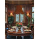 Chocolate Brown Modern Scalloped Fabric Lampshades