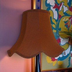 Chocolate Brown Modern Scalloped Fabric Lampshades