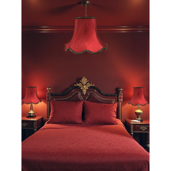 Burgundy Red and Black Modern Fabric Lampshades