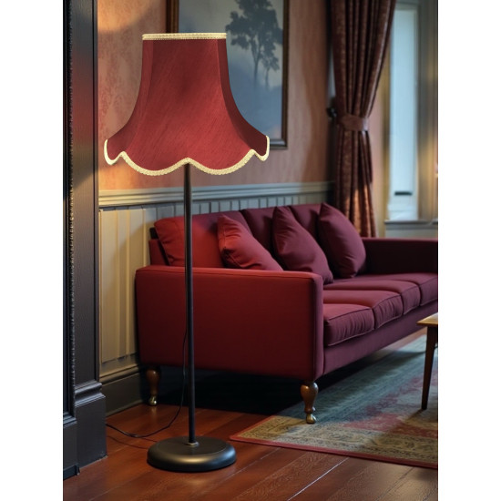 Burgundy Red and Gold Braid Modern Fabric Lampshades