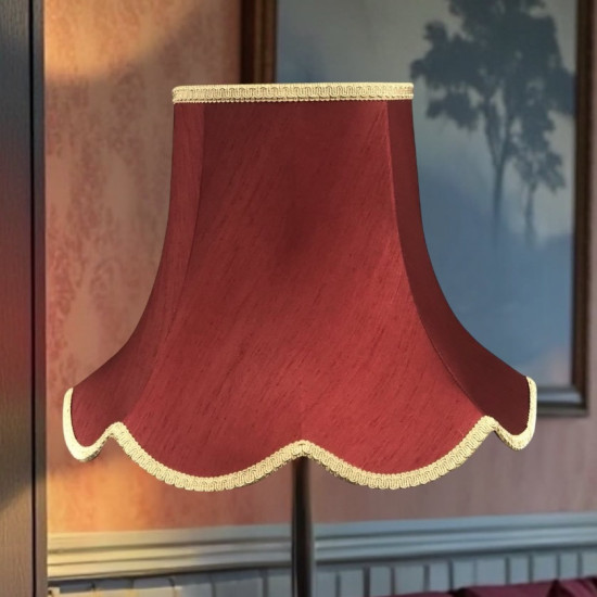 Burgundy Red and Gold Braid Modern Fabric Lampshades