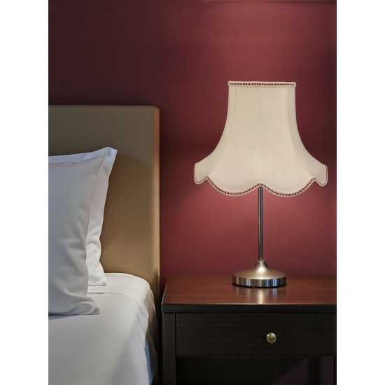 Cream and Burgundy Red Modern Scalloped Fabric Lampshades