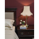 Cream and Burgundy Red Modern Scalloped Fabric Lampshades