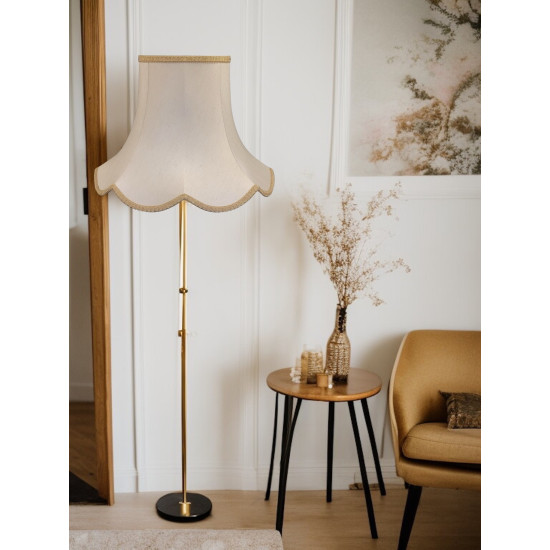 Cream and Gold Modern Scalloped Fabric Lampshades