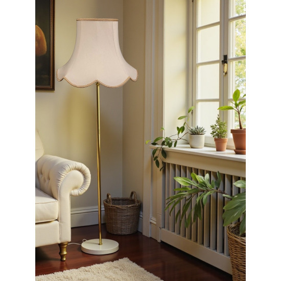 Cream and Gold Rope Modern Scalloped Fabric Lampshades