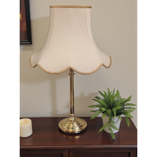 Cream and Gold Rope Modern Scalloped Fabric Lampshades