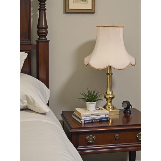 Cream and Gold Rope Modern Scalloped Fabric Lampshades
