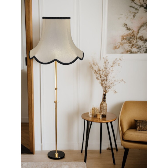 Cream and Black Modern Scalloped Fabric Lampshades