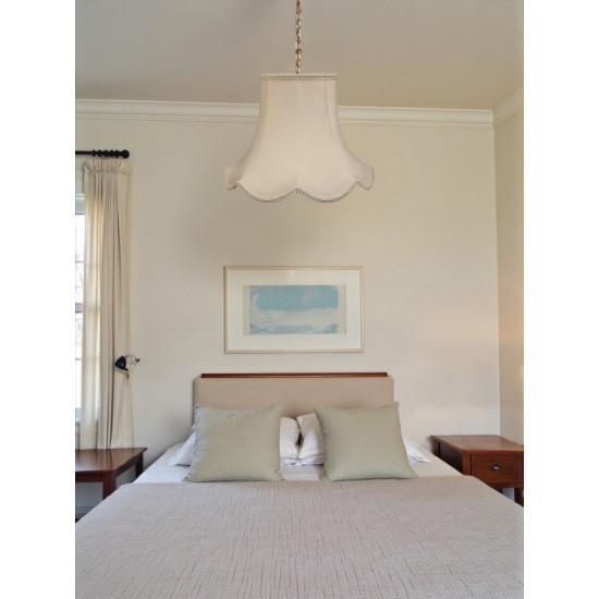 Cream and Light Green Rope Modern Scalloped Fabric Lampshades