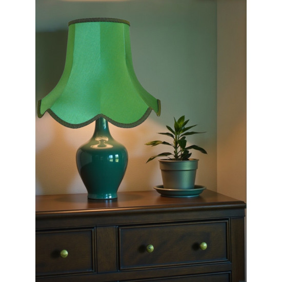 Emerald Green Modern Fabric Scalloped Lampshades