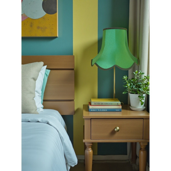 Emerald Green Modern Fabric Scalloped Lampshades