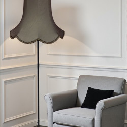 Pewter Grey and Black Modern Fabric Lampshades