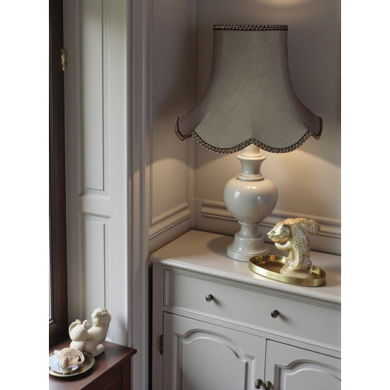 Pewter Grey and Black Modern Fabric Lampshades