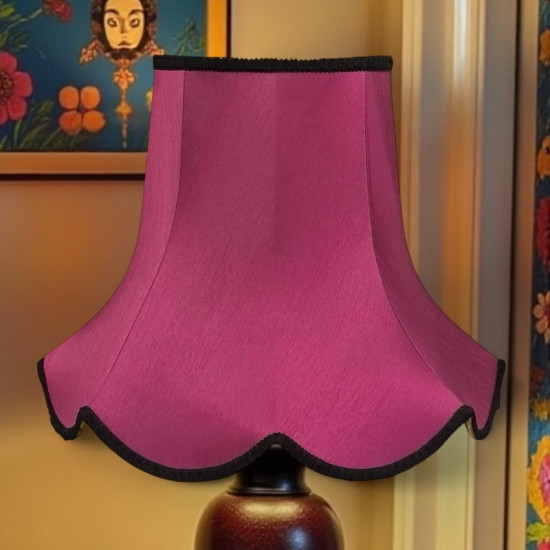 Fuchsia Pink and Black Modern Fabric Lampshades
