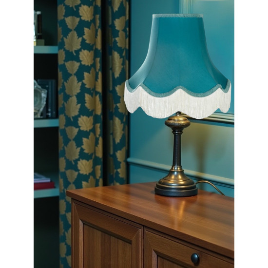 Azure Blue Scalloped Fabric Lampshades