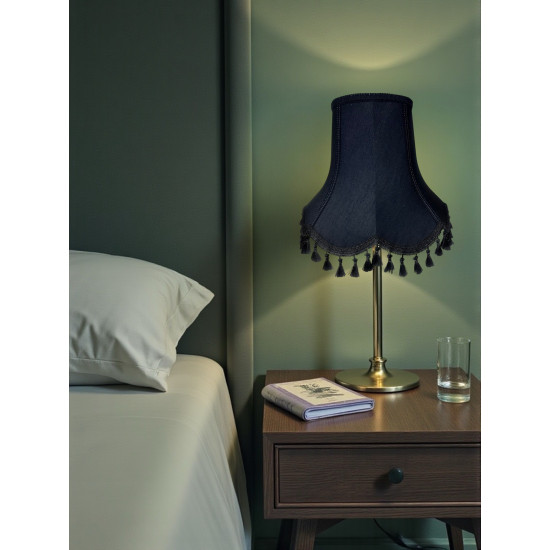 Black Tassel Scalloped Fabric Lampshades