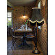 Black and Gold Tassled Scalloped Fabric Lampshades