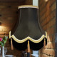 Black and Gold Tassled Scalloped Fabric Lampshades