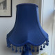 Navy Blue Tassel Scalloped Fabric Lampshades