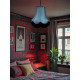 Slate Blue and Black Fabric Lampshade