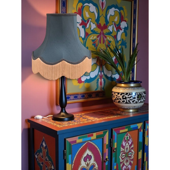 Slate Blue Fabric Lampshades