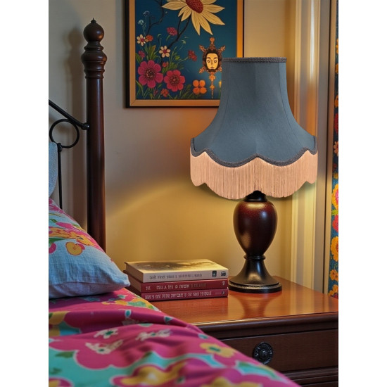 Slate Blue Fabric Lampshades