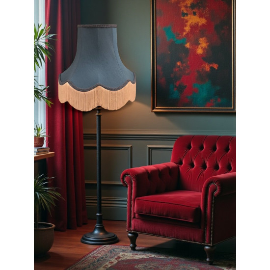 Slate Blue Fabric Lampshades