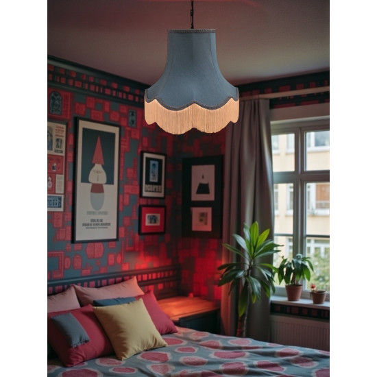 Slate Blue Fabric Lampshades