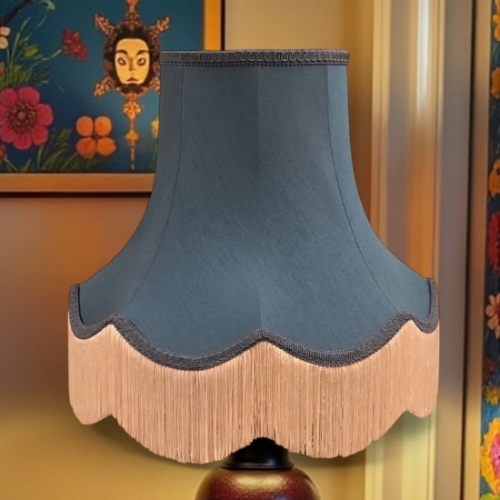 Slate Blue Fabric Lampshades