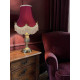 Burgundy Red and Gold Rose Scalloped Fabric Lampshades