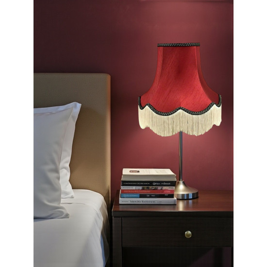 Burgundy Red and Black Fabric Lampshades
