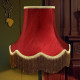 Burgundy Red and Gold Fringe Fabric Lampshades