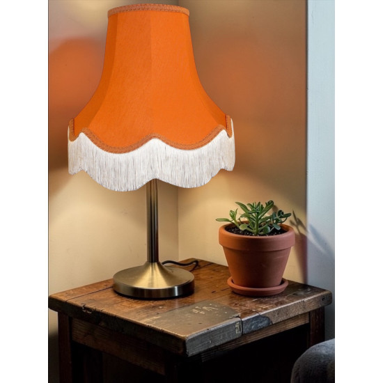 Burnt Orange Scalloped Fabric Lampshades