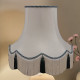 Cream and Holly Green Rope Scalloped Fabric Lampshade