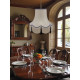 Cream and Navy Blue Rope Scalloped Fabric Lampshade