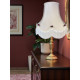 Cream and Burgundy Rose Scalloped Fabric Lampshades