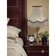 Cream and Black Scalloped Fabric Lampshades