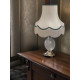 Cream and Holly Green Scalloped Fabric Lampshades