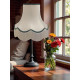 Cream and Holly Green Scalloped Fabric Lampshades