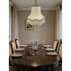 Cream and Black / Gold Scalloped Fabric Lampshades