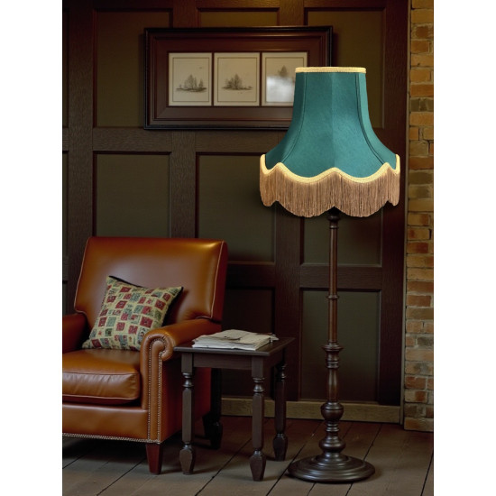 Dark Green and Gold Fabric Lampshades