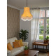Gold and Cream Tassel Scalloped Fabric Lampshades