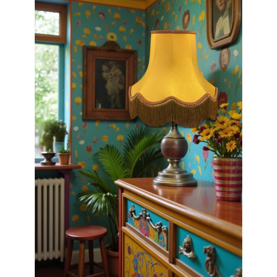 Gold and Rosso Red Gold Fabric Lampshades