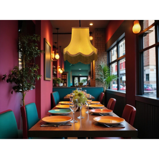 Gold and Rosso Red Gold Fabric Lampshades