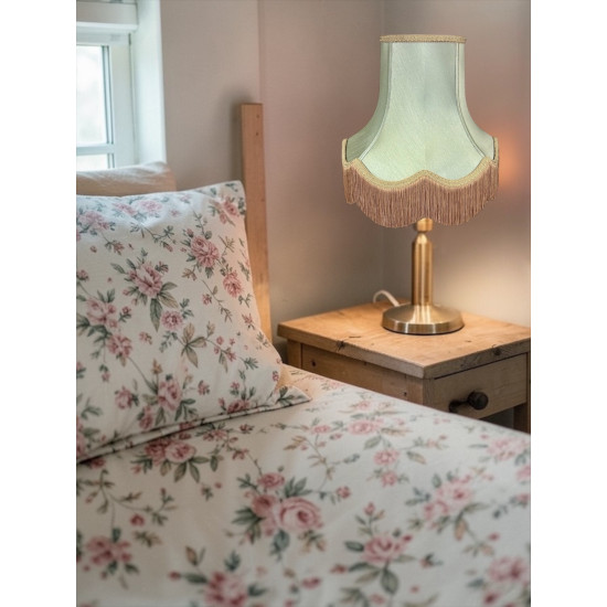 Sage Green and Gold Fabric Lampshades