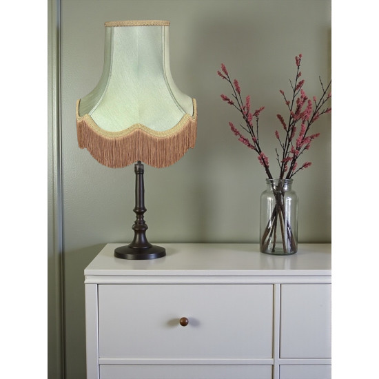 Sage Green and Gold Fabric Lampshades