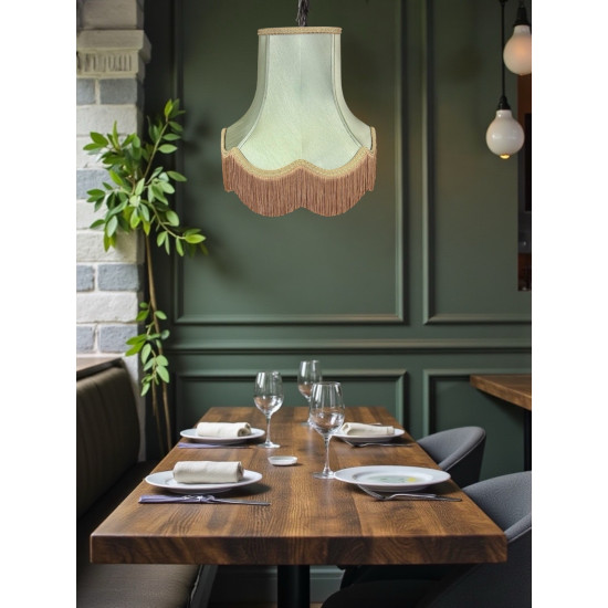 Sage Green and Gold Fabric Lampshades