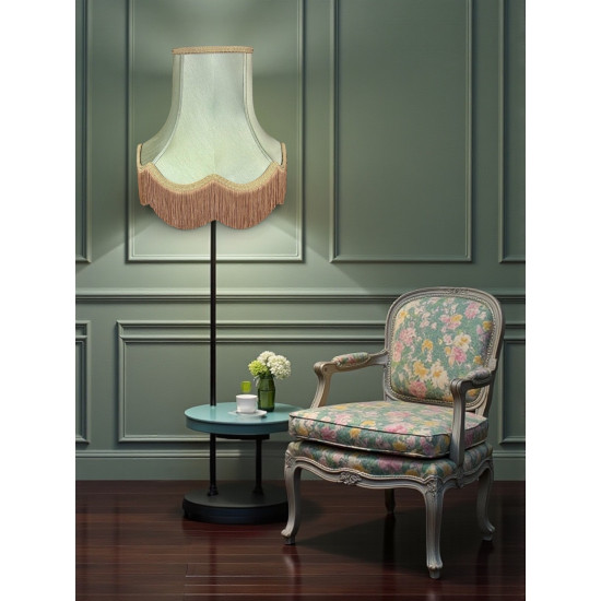 Sage Green and Gold Fabric Lampshades