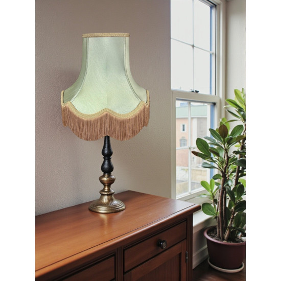 Sage Green and Gold Fabric Lampshades