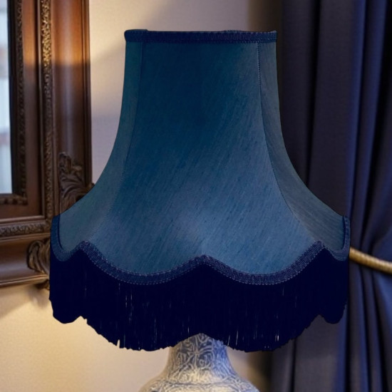 Navy Blue and Black Fabric Lampshade